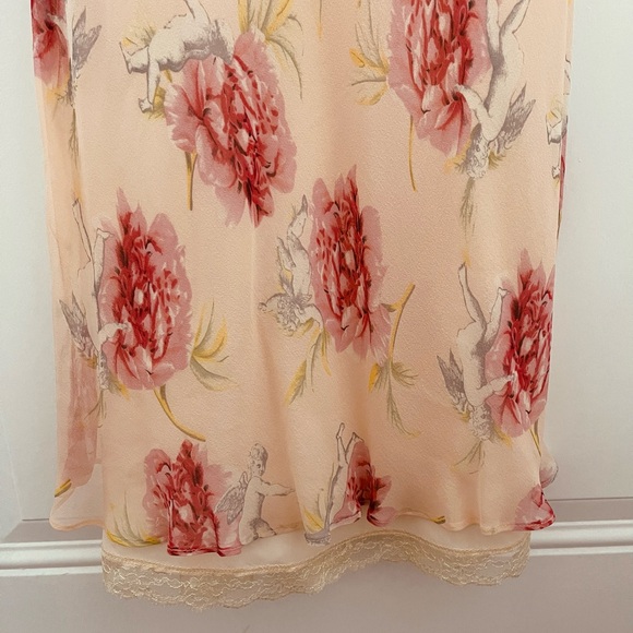 Allen B. By Allen Schwartz Silk Floral Dress in Pink and Cream - Picture 5 of 6